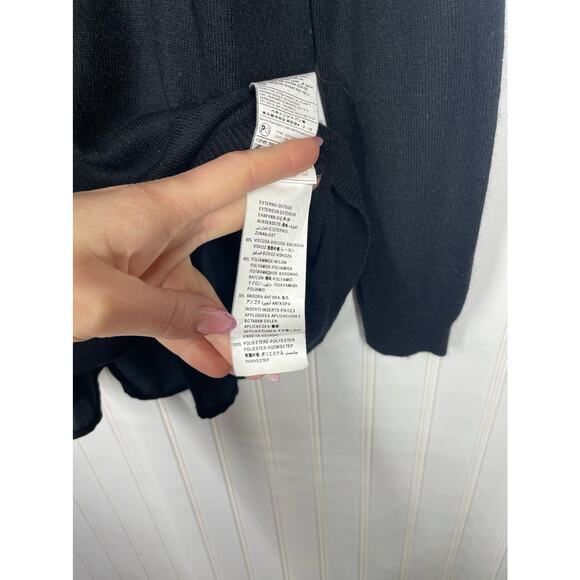 Sisley Women's Black Long Sleeve Crew Neck Button Back Detailing Sweater  XS - Picture 11 of 14